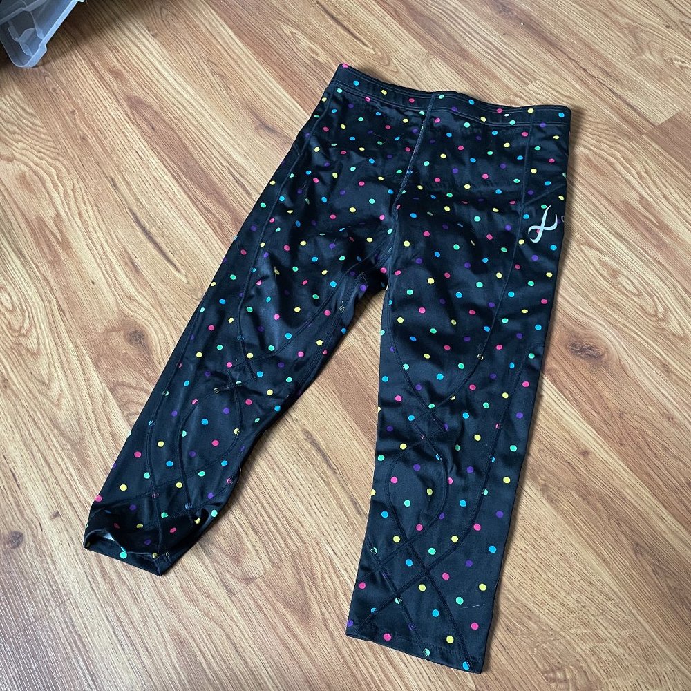 CW-X Women's 3/4 Length Stabilyx Tight with Polka Dot Print